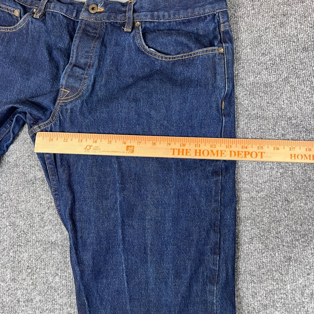 Brave Star Selvage Jeans Mens 38x32 Blue Dark Wash Selvedge Straight Made in USA - Picture 12 of 14